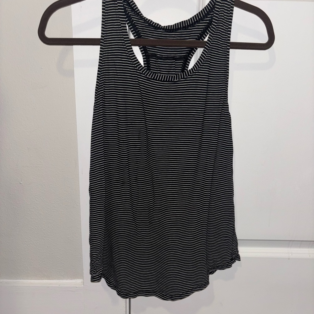 Lululemon Black and White Striped Top